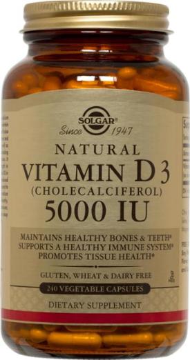 Vitamin D3 (Cholecalciferol) 5,000 IU - 100 Softgels