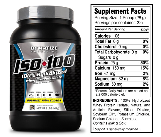 ISO 100 Whey Protein - Pina Colada - Click Image to Close